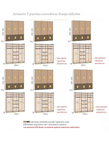 Armario 3 puertas correderas colgadas...