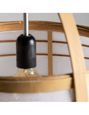 Lámpara De Techo Bambú y Hierro