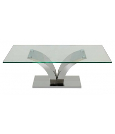 Mesa centro metal cristal 120x60x45 cm