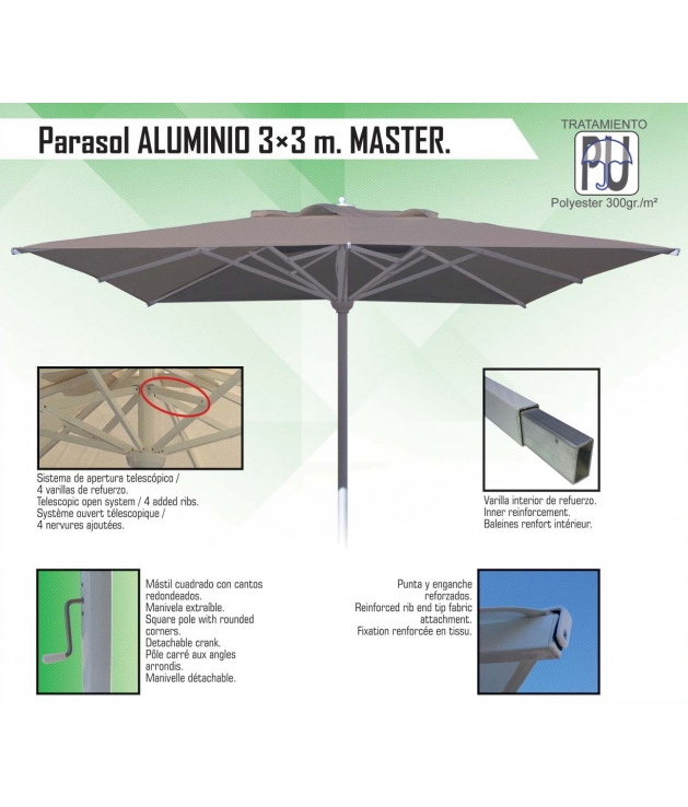 Parasol Aluminio Master 3 x 3 m Parasol Aluminio Master 3 x 3 m