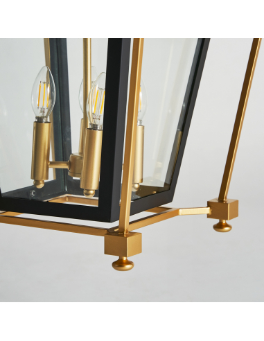 Lámpara De Techo Negro y Dorado