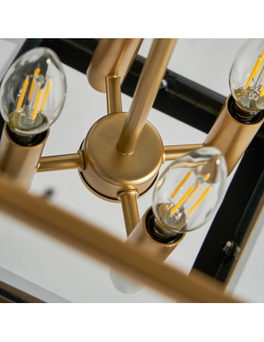 Lámpara De Techo Negro y Dorado