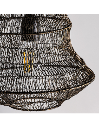 Lámpara De Techo Negra Artesanal