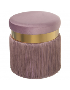 Puff en color rosa con flecos