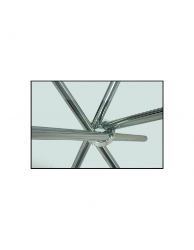 Mesa cristal patas metal cromado