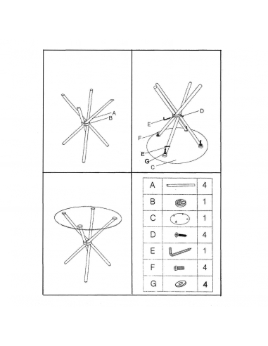 Mesa cristal patas metal cromado