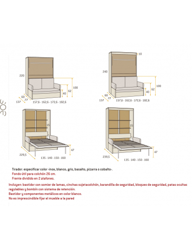 Cama abatible vertical con sofá... Cama abatible vertical con sofá...