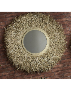 Espejo decorado pandan natural