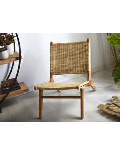 Sillón Pistol teka y rattán