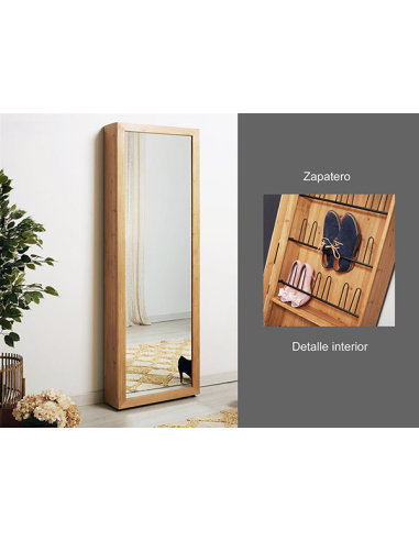 Espejo zapatero 18 pares 60x20x180 cms. Espejo zapatero 18 pares 60x20x180 cms.