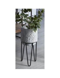 Macetero metal ramas y pie...