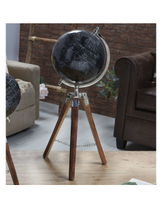 Bola mundo trípode negra