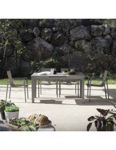 Conjunto jardín White sillas y mesa color Taupe 2