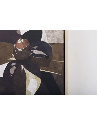 Lienzo impr. flores abs. m/natural