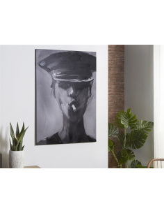 Lienzo impr mujer blanco y...