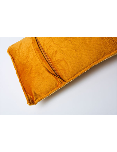 Cojín chenilla jaspeado mostaza...