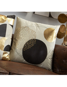 Cojín estampado círculos oro