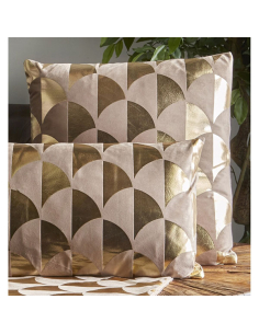 Cojín decorado beige y oro