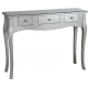 Consola recibidor 3 cajones madera plata