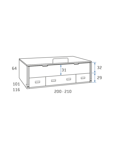 Compacto liso con nido oculto baúl y...