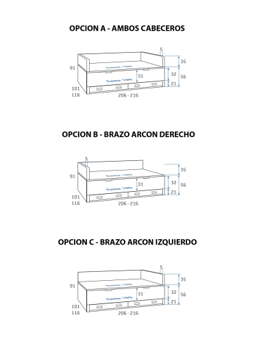 Compacto nido oculto y dos baúles bajos