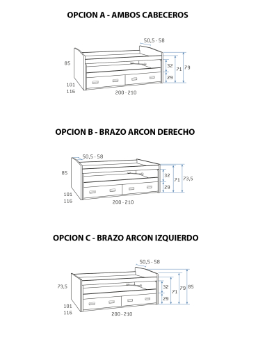 Compacto con nido y dos baúles