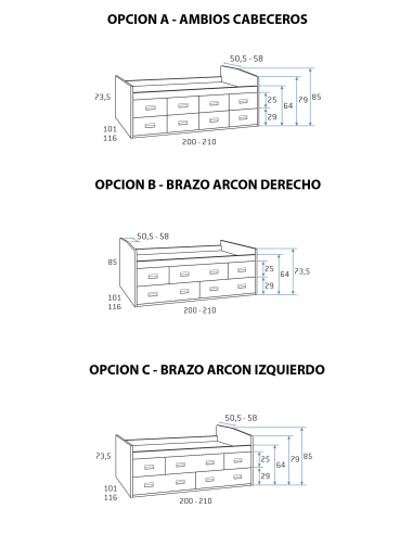 Compacto con dos contenedores y tres...