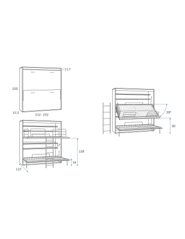 Cama abatible horizontal alta doble... Cama abatible horizontal alta doble...