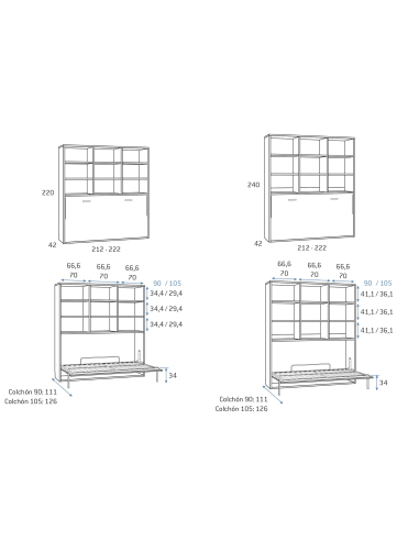 Cama abatible alta horizontal baja...