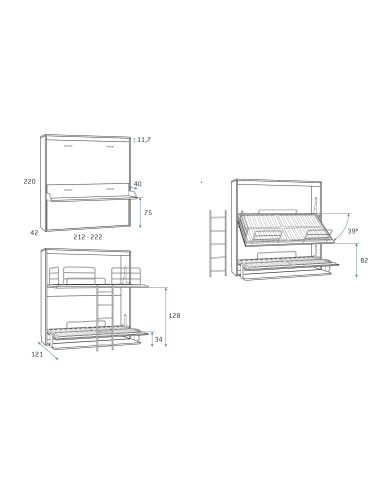 Cama abatible horizontal doble con... Cama abatible horizontal doble con...