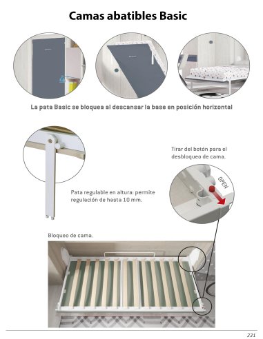 Cama abatible vertical ancha altillo...