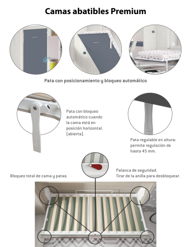 Cama abatible horizontal fondo 57 con...