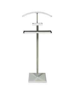 Galán metal y madera blanco
