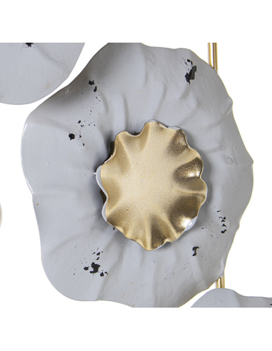 Aplique pared metal redondo flores... Aplique pared metal redondo flores...