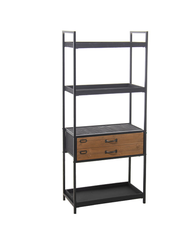 Estantería metal y madera dos cajones