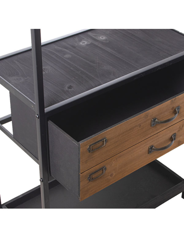 Estantería metal y madera dos cajones