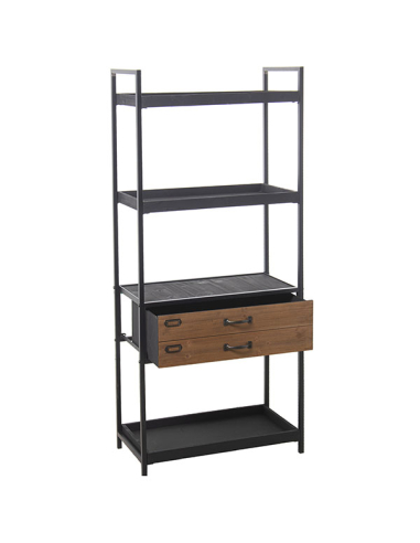 Estantería metal y madera dos cajones
