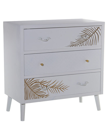 Cómoda madera tres cajones blanco...