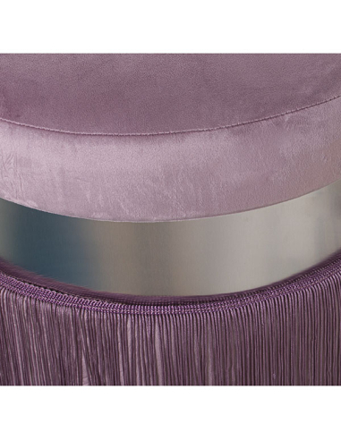 Puff terciopelo rosa flecos banda... Puff terciopelo rosa flecos banda...