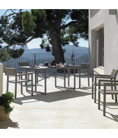 Conjunto jardín Cube 6 sillas y mesa 180x100 cm