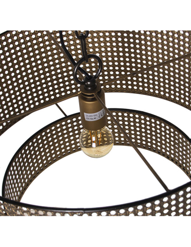 Lámpara de techo metal dorada rejilla