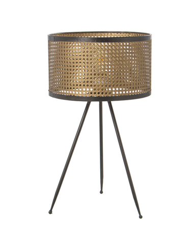 Lámpara de sobremesa metal dorada imita