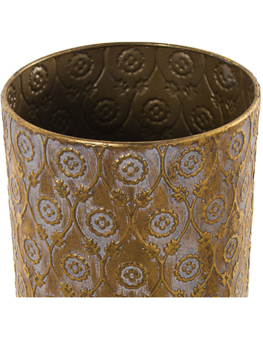 Set dos paragüeros dorado y blanco metal