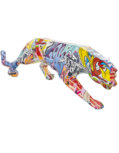 Figura resina pantera grafiti