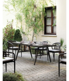 Conjunto jardín Delta 6 sillas y mesa 180x100 cm