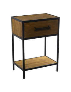 Mesa de noche madera y metal