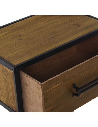 Mesa de noche madera y metal