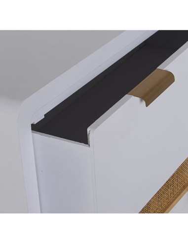 Cómoda madera tres cajones blanco y...