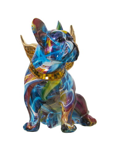 Figura resina perro alado grafiti