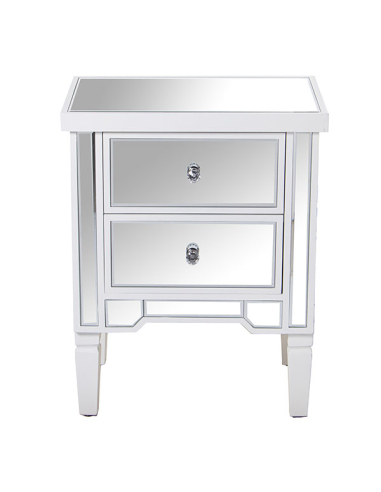 Mesa de noche madera y espejo dos...